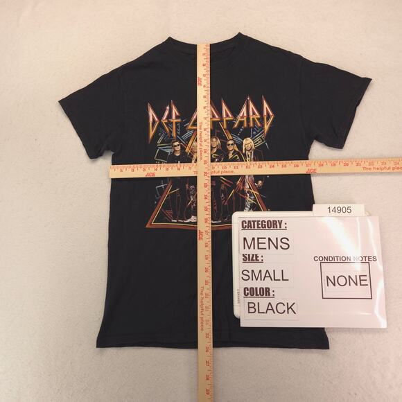 Def Leppard Band Graphic Crew Neck T Shirt Adult Mens Size Small S Black - Picture 5 of 9